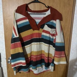 BUCKETLIST oversized Warm Striped Sweater